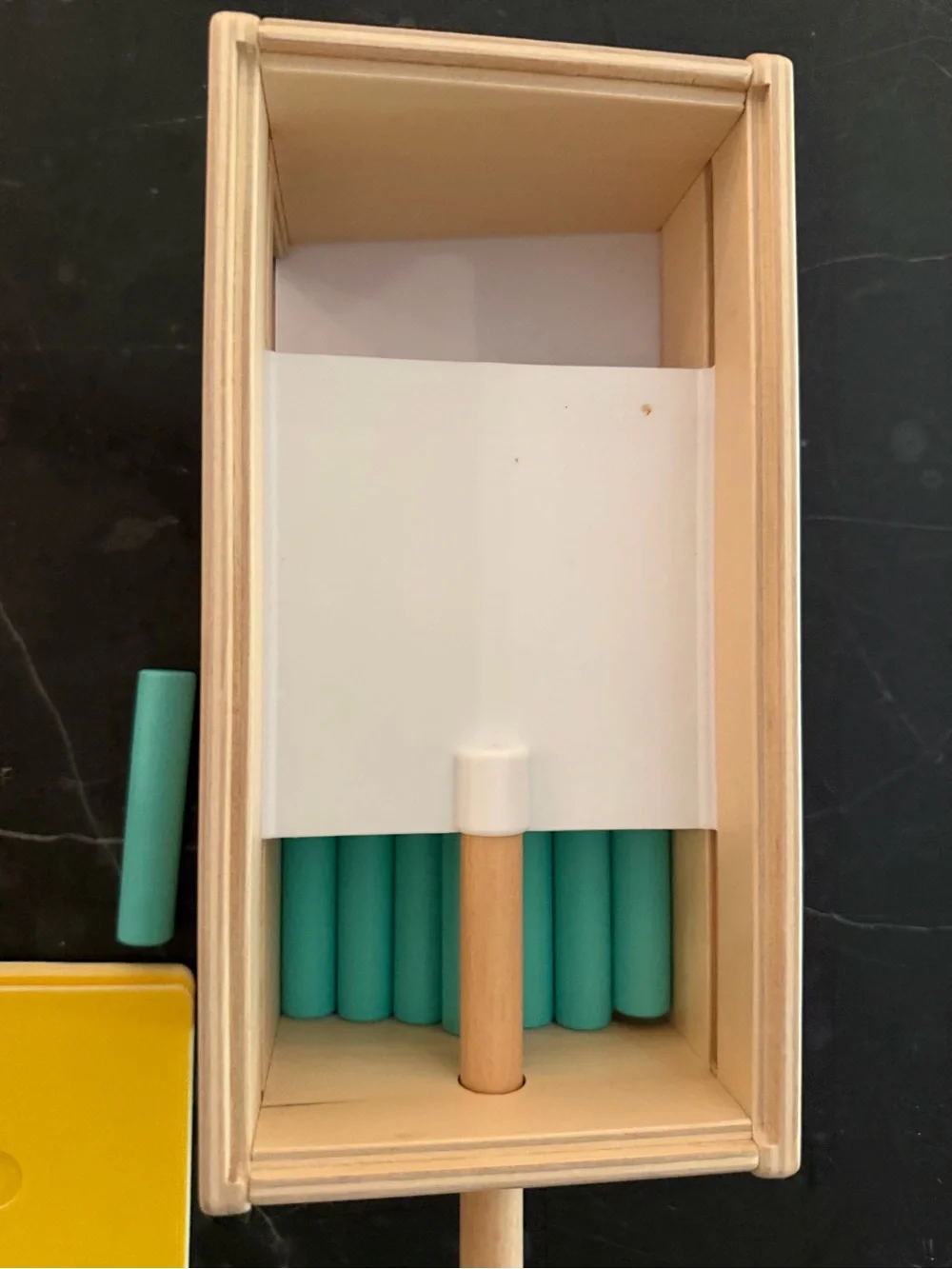 Lovevery Wooden Montessori Counting Box with Teal Chalk & Number Cards
